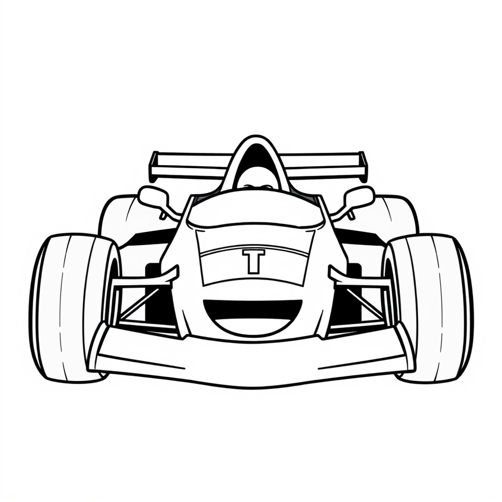 A race car coloring page outline to print
