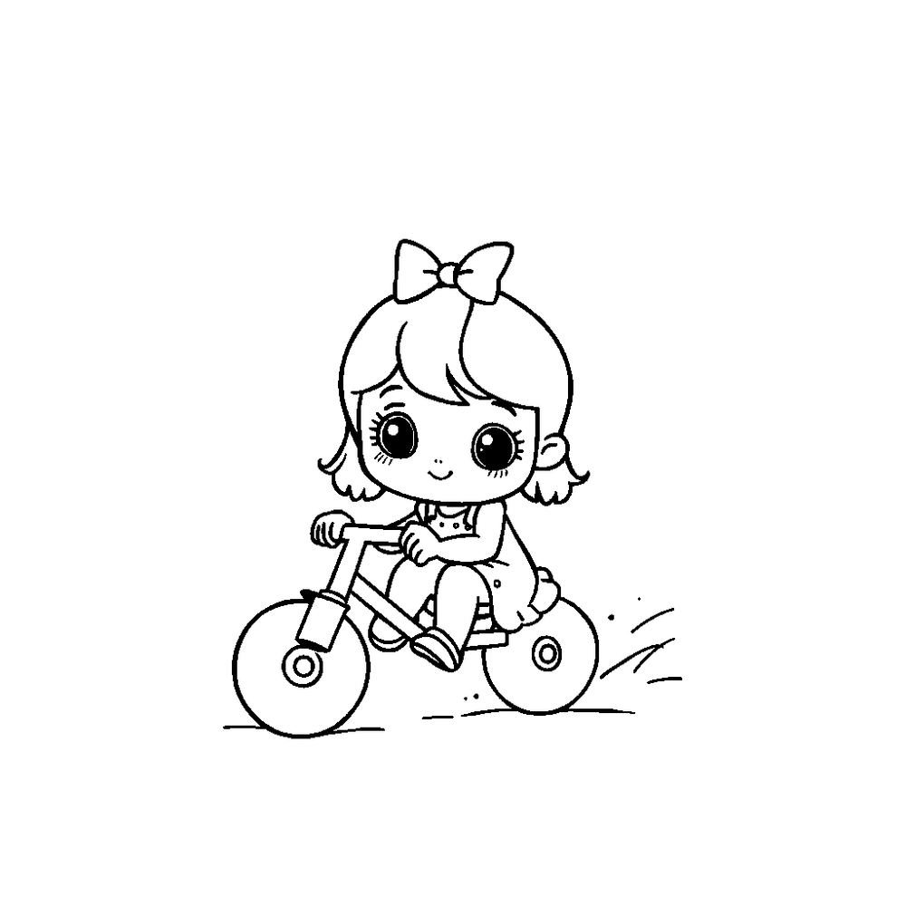 dziewczynka na rowerze coloring page