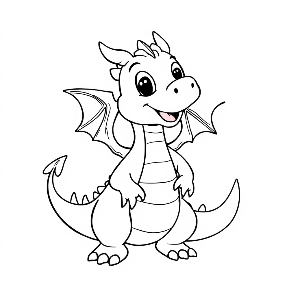 friendly dragon coloring page