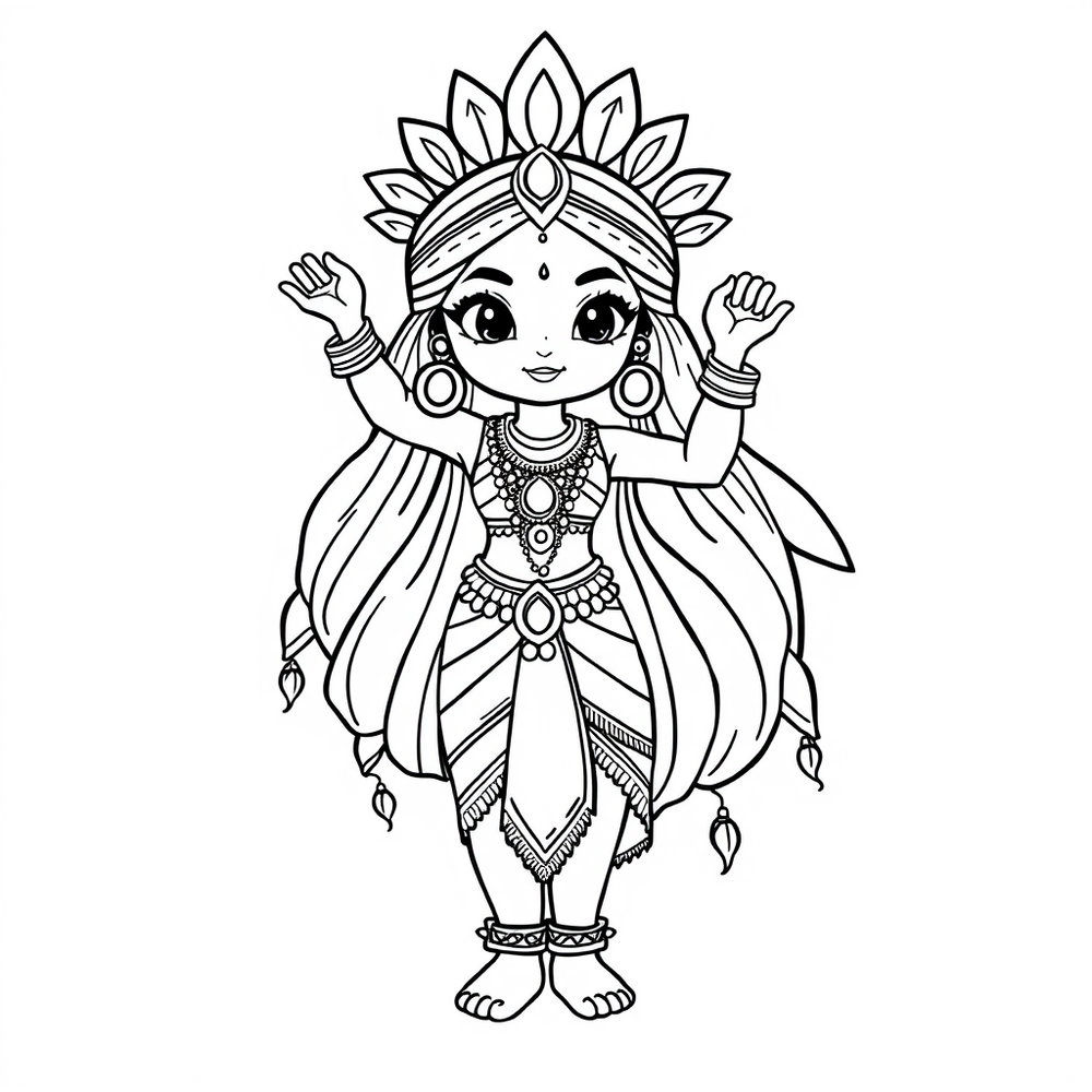 indian princess coloring page