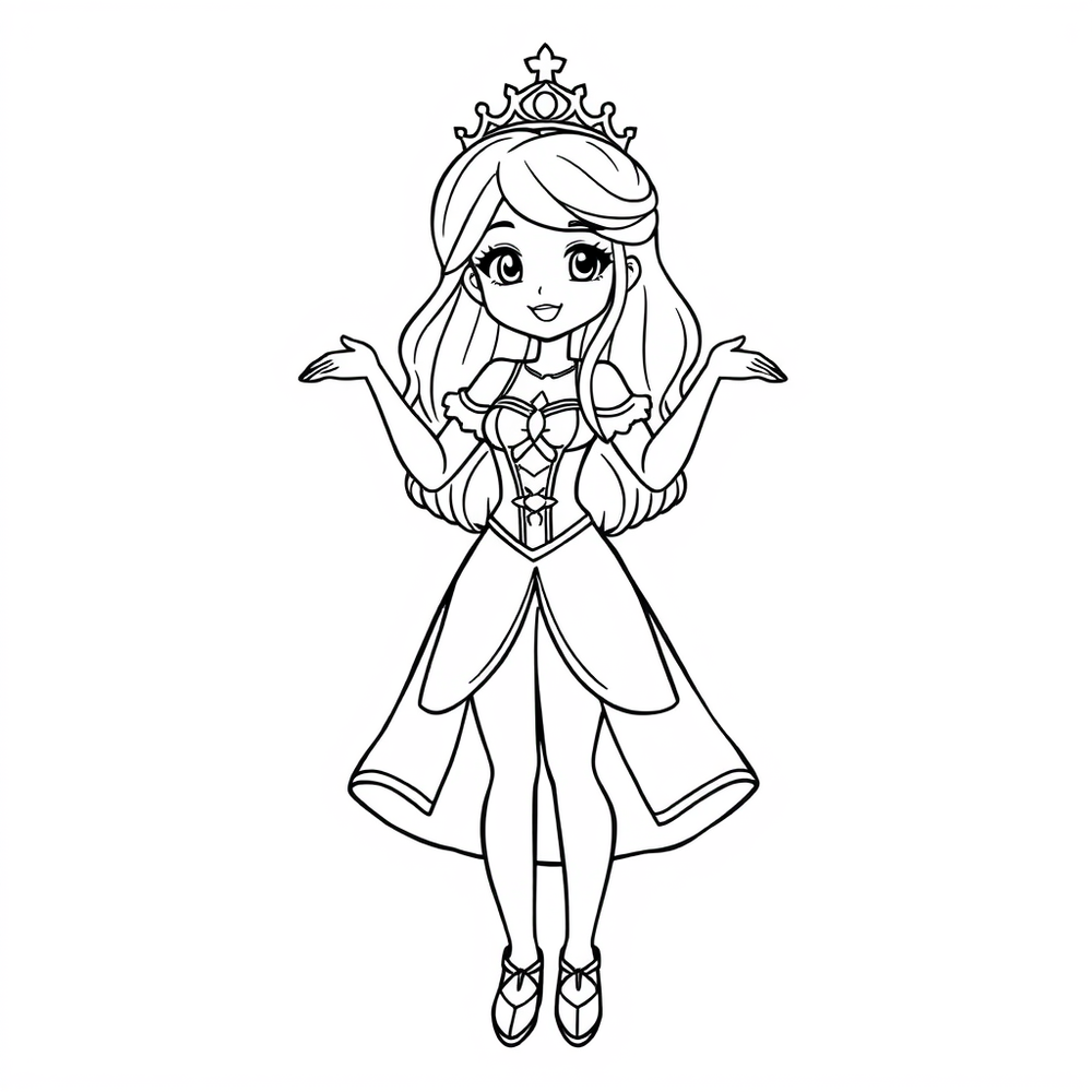 Polish princess coloring page